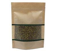 200 pcs Kraft Paper Bag Stand Up Zip paquet de verrouillage Sacs for mariage Café Thé Snacks Stockage clair Pouches de fenêtres en plastique(19x27cm)