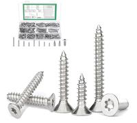200 Pcs M4 M5 Vis Autotaraudeuses à Tête Fraisée en Acier Inoxydable, Torx pour Bois, Métal, Plastique et Tôle - Autoperforantes et Autoperceuses