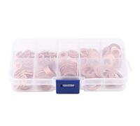 200 PCS M5 M6 M8 M10 M12 M14 Kit de laveuses plates en cuivre solide, joints d'étanchéité multiples pour les bougies de carburant Assaisons hydrauliques Applications de