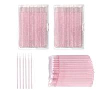 200 pcs micro pinceaux applicateurs, micro brosses micropores brosses brosse à cils micro brosse à sourcils jetable pour extension de cils (poudre de cristal)