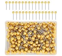 200 PCS Punaises Tête Map, Push Pins Carte Punaise, Carte des Punaises Epingles à Tête, Ronde Appliquer pour Marquer Les Lieux pour Carte, Marquage, la Famille, Doré