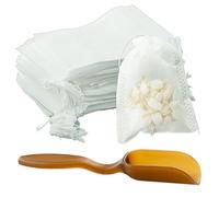200 Pcs Sachet de Thé - Sachet de Thé à Remplir avec Cordon, Sachets Filtre à Thé Jetables avec cuillère à thé, Sachets Thé a Remplir pour Thé en Vrac, Café, épices, Poudre (7 x 9 cm)