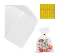 200 pcs Sachets Transparents, 10x15 cm Sachet bonbon Transparent Cellophane, Sachet bonbons anniversaire, Sac a bonbon OPP pour Biscuit Alimentaire Boulangerie Chocolats