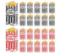 200 Petits Sac à Pop-corn, 21*9*6cm Petit Sachet à Pop-corn avec Revêtement d'huile, Petite Popcorn Boîte pour Fêtes/Films/Réunions, Boîte à Pop corn en Papier, Petit Sac à Pop-corn Papier(Rouge/Noir)