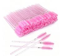 200 pièces/100 pièces/50 pièces Baguettes de mascara jetables, taille S convenant pour les sourcils et les extensions de cils, couleur rouge, brosse à sourcils, brosse à fard à paupières, pinceaux de 