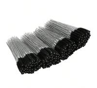 200 pièces/100 pièces/50 pièces Brosses à mascara jetables pour extension de cils et sourcils rouges. Brosses à sourcils, brosses à fard à paupières. Cadeaux Polyamide
