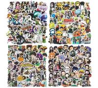 200 pièces. Anime Stickers Autocollants Naruto, Hunter x Hunter, DemonSlayer, My Hero Academia (50pcs par Style) Pack