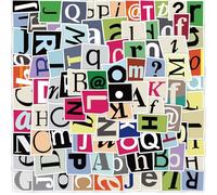 200 pièces Autocollant Nombre Lettre, Couleur Bricolage lettre autocollantes, étanche à l'eau Alphabet Stickers pour ordinateurs tablettes tasses réfrigérateurs valises et skateboards etc