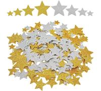 200 Pièces Autocollants Étoiles En Mousse,Caoutchouc Mousse Etoiles Paillettes,Autocollants Pailletées,Gommettes Noel,Bricolage Scrapbooking,Décoration Murale Carte De Voeux (Or,Argent¿
