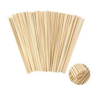 200 Pièces Baton Barbe a Papa, 300 mm x 4 mm Bâtonnets pour Barbes à Papa, Naturel Baguette Bois Carré pour Modélisme Travaux Manuels Bricolage