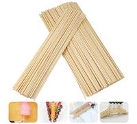 200 Pièces Baton Barbe à Papa 300mm x 3mm, Baguette en Bois pour Guimauves, Fruits, Glaces - Tiges Rondes Alimentaires pour Projets d'Art et d'Artisanat