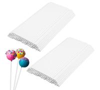 200 Pièces Batonnet Pop Cake, Bâtonnets à Cake Pop 15 cm, Bâtons de Sucette en Papier, Baton Sucette Blanc, Cake Pops Sticks pour Sucettes, Bonbons Arc-En-Ciel, Pâtisseries, Décoration de Gâteaux
