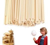 200 Pièces Bâtonnets Barbe à Papa 30 cm x 4 mm, Bâtons en Bambou Naturel pour Machine à Barbe à Papa, Bâtonnets Bois pour Bricolage Modélisme Travaux Manuels Décoration (Circulaire)