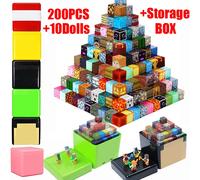 200 pièces blocs de Construction magnétiques avec boîte de rangement ensemble magnétique briques tige Construction bricolage jouets éducatifs pour enfants cadeau d'anniversaire 200PCS-10DOLL-PA