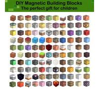 200 pièces Blocs de construction magnétiques créatifs, briques cubiques DIY, jouet STEM pour développer les compétences STEM et la créativité des enfants, idéal pour l'interaction parent-enfant, cadea