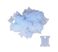 200 pièces bobines de fil, organisateur de fil de coton à broder en plastique réutilisable avec trous de suspension et fentes pour outil de couture au point de croix (Bleue)