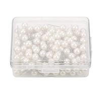 200 Pièces Boule Ronde en Plastique or Rose Punaises or Rose Punaises Punaise épingles Décoratives Outil de Bricolage (perle blanche)