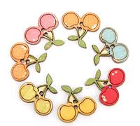 200 pièces boutons en bois colorés forme de cerise paquet mixte pour coudre enfants filles pull vêtements artisanat bricolage vêtements faits maison accessoires 20mm
