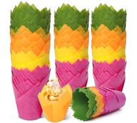 200 Pièces Caissette Muffins Papier Tulipe, Caissettes Cupcake Taille standard, Naturel & Non Blanchi, Moule Muffins Papier pour Cuisson Mariage, Anniversaire, Fête (D)