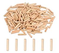 200 Pièces Chevilles Bois 6 mm, Goujon en Bois Cannelés, Cheville Rainurée en Bois, Cheville en Bois 6x30mm, Bricolage pour Meubles, Lit, Table, Chaise, Tiroir