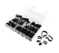 200 Pièces Clips pour Fils en Nylon Noir, Pince R pour Câble, 6 | Large Rainure, Finition Lisse, Protection sans Bavure, Maintien Sûr, Usage 20 à 85 °c