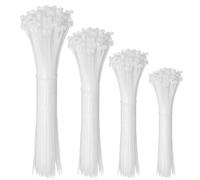 200 Pièces Collier de Serrage 100/150/200/300mm, Attache Câble, Serre Câbles Rilsan Nylon, Serflex Plastique Professionnelles Pour Gérer les Différents Câbles, Blanc