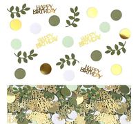 200 Pièces Confetti de Table Happy Birthday, Confettis Pour Decoration de Table, Sauge Dispersée Deco Anniversaire, Confettis Ronds à Paillettes pour Femmes Hommes Filles et Garçons