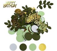 200 Pièces Confettis Joyeux Anniversaire,Confettis Paillettes,Confettis De Décoration De Table,Confettis Feuille Verte,Adaptés Aux Fêtes D'anniversaire,Soirées À Thème