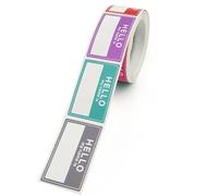 200 pièces couleur blanc nom autocollants "Bonjour mon est" étiquette de personnalisé Signature conception école bureau bébé nouveau-né pour étiquettes de prix