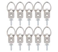 200 Pièces Crochets Muraux en Fer Argenté, Fixation Sûre | Deux Anneaux Vis, pour Tableaux Encadrés, Artistes et Encadreurs, Déco Murale ou Exposition