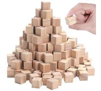 200 Pièces Cube Bois 20 mm Mini Cubes en Bois Vierges Pin Carrés Naturel
