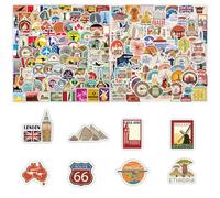 200 Pièces D'Autocollants Graffitis De Voyage, Autocollants Décoratifs Imperméables, Autocollants Rétro, Peuvent Être Utilisés pour Décorer Les Bagages, Les Skateboards Et Les Bouteilles d'eau