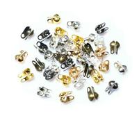 200 pièces de connecteurs à sertir pour chaînes à billes de 1,5/2/2,4/3,2 mm, pour la création de bijoux et accessoires DIY - Mixte - 2,4 mm