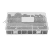 200 pièces de fixations en plastique P en nylon, pinces de serrage, boîte assortie, Kit de conduits de câbles, noir et blanc, haute qualité, résistance à la corrosion acide, (Noire)