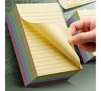 200 pièces de notes autocollantes 15,2 x 10,2 cm, Post-it avec lignes, faciles à coller, blocs de notes rectangulaires grands et colorés pour le bureau, la maison, l’école, les réunions, les cahiers