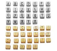 200 pièces de perles de lettres en acrylique, bijoux en perles, perles de lettres cubiques, accessoires d'artisanat, décoration de collier de bracelet à faire soi-même