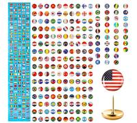 200 Pièces de Punaises de Drapeau National, Punaises Créatives de Drapeau de Pays avec Punaises de Carte d'image de Drapeau de Pays pour Tableaux d'Affichage Tableaux Souples Maisons Bureaux