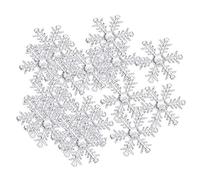 200 pièces décoration de flocons de neige décoration de confettis de flocon de neige de noël argent faux confettis de neige artisanat pour fournitures de fête de mariage d'hiver