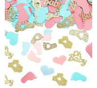 200 Pièces Décorations de Baby Shower, Confettis de Fête de Genre, Cœur et Orteil - Décoratifs pour Célébration