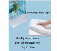 200 pièces Doublures de cage à oiseaux jetables en non-tissé super absorbantes et imperméables. Tapis pour fientes d'oiseaux. Accessoires d'alimentation pour oiseaux. Papier de doublure de cage à oise