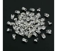 200 pièces - Embouts à sertir pour chaînes à billes de 1,5/2/2,4/3,2 mm - Composants pour la création de bijoux - Argent - 2,0 mm