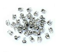 200 pièces - Embouts à sertir pour chaînes à billes de 1,5/2/2,4/3,2 mm - Composants pour la création de bijoux - Rhodium - 2,4 mm