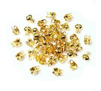 200 pièces - Embouts à sertir pour chaînes à billes de 1,5/2/2,4/3,2 mm - Connecteurs pour la création de bijoux - Or - 2,4 mm