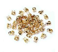 200 pièces - Embouts de chaîne à billes de 1,5/2/2,4/3,2 mm - Connecteurs à sertir pour la création de bijoux - Or KC - 2,0 mm