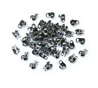 200 pièces - Embouts de chaîne à billes de 1,5/2/2,4/3,2 mm - Connecteurs à sertir pour la création de bijoux - Noir canon de fusil - 2,0 mm
