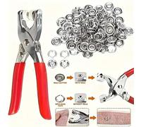 200 pièces Ensemble de boutons-pression en métal à 5 branches, kit de boutons à coudre avec pince manuelle et boîte de rangement, convient pour les artisanats DIY, les vêtements, les chapeaux, les sac