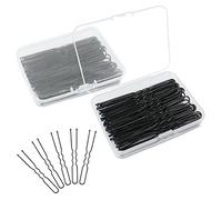 200 Pièces Épingles à Cheveux en Forme de U de 7 Cm Long avec 2 Étuis de Rangement, Épingles à Cheveux Chignon, Métal Epingle a Chignon Blond, Pince à Cheveux à Maintien pour Femmes Filles (Noir)