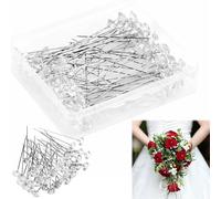 200 Pièces Épingles à Couture, Épingles Diamant pour Bouquets de Mariée, Décoration de Corsage, Projets DIY Artisanaux, Épingles Droites avec Boîte