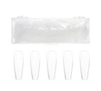 200 Pièces Faux Ongles Très Longs Transparent, s en Acrylique | Conseils Détachables à Couverture Complète, Usage Maison ou Salon, Forte Souplesse, Pose Simple