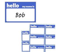 200 Pièces - Hello My Name Is Stickers, Etiquettes Name Tag - Bleu